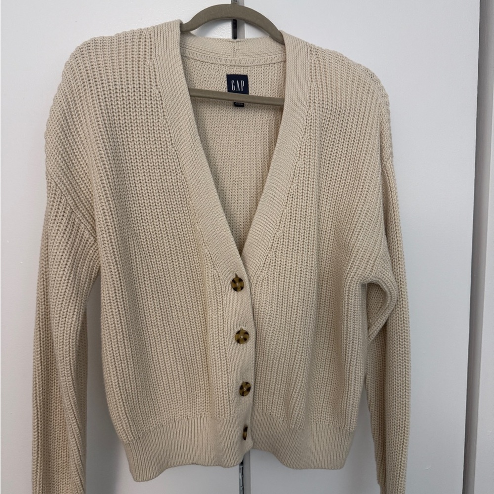 GAP Women's Beige Button-Up Cardigan